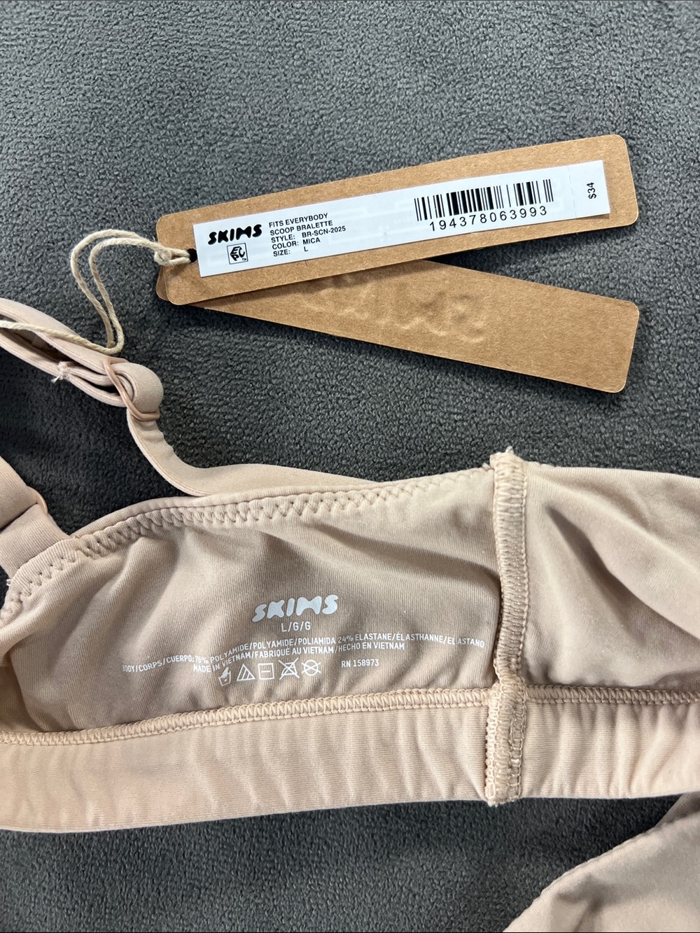 SKIMS Smooth Nude Fits Everybody Scoop Bralette LARGE - Picture 7 of 7